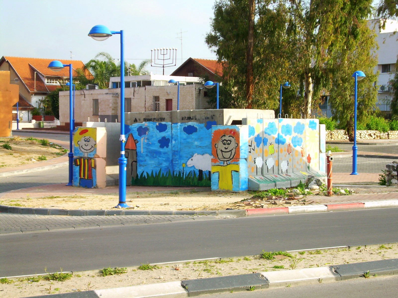 Entrance of public shelter in Sderot, Israel