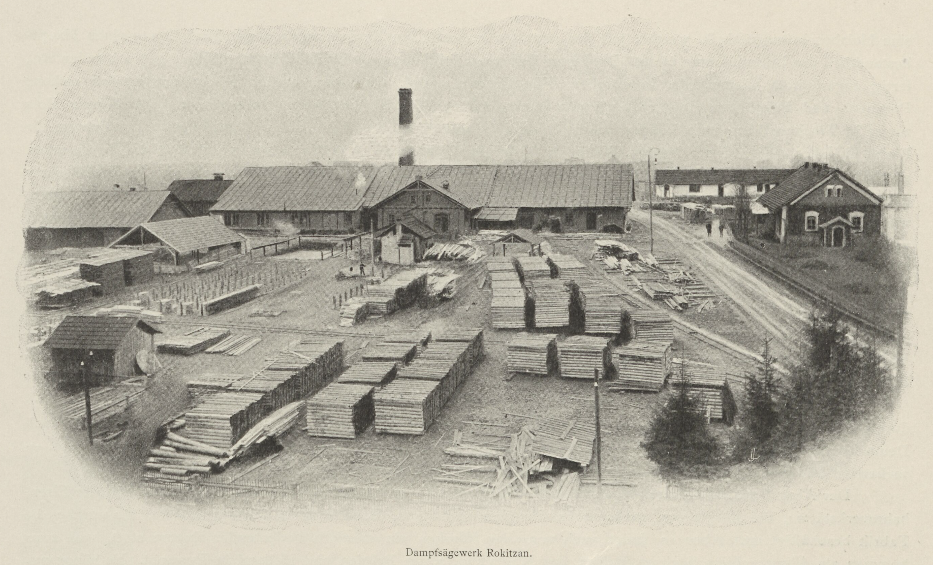 Josef Hammer Wood Comp. - steam sawmill in Rokycany (c. 1898)