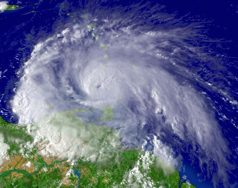 Hurricane Ivan just west of Grenada in the Caribbean Sea on Sep…