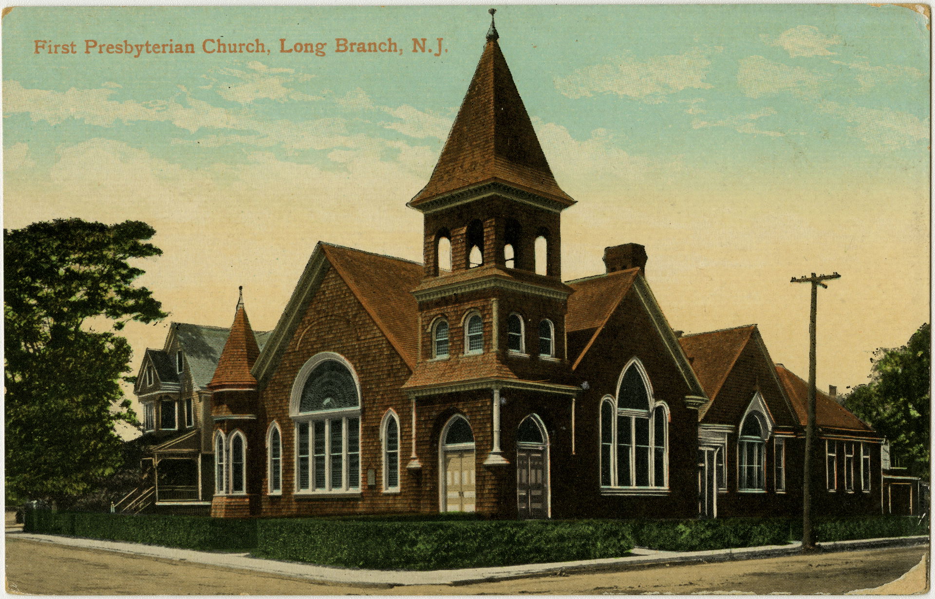 First Presbyterian Church in Long Branch, New Jersey from a pre…