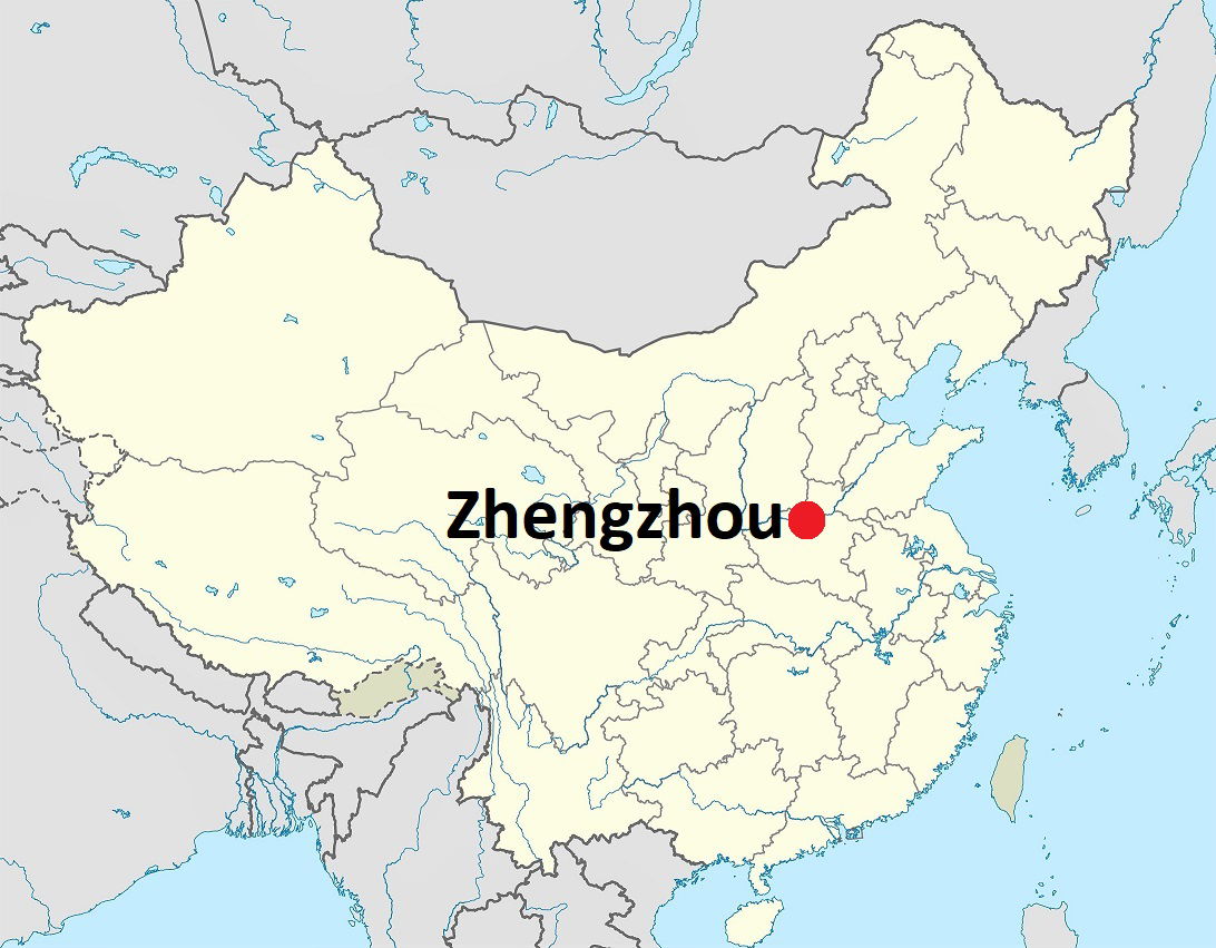 Location MAP Zhengzhou in Henan Province in China. Based on a m…