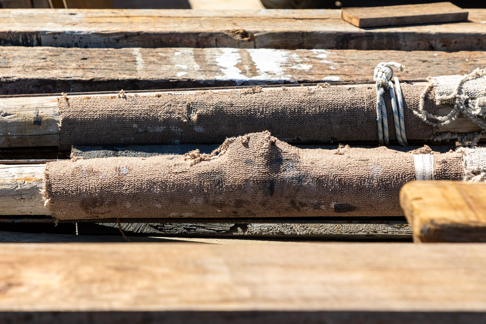 Timber yard in the harbour, Knysna, Western Cape, South Africa