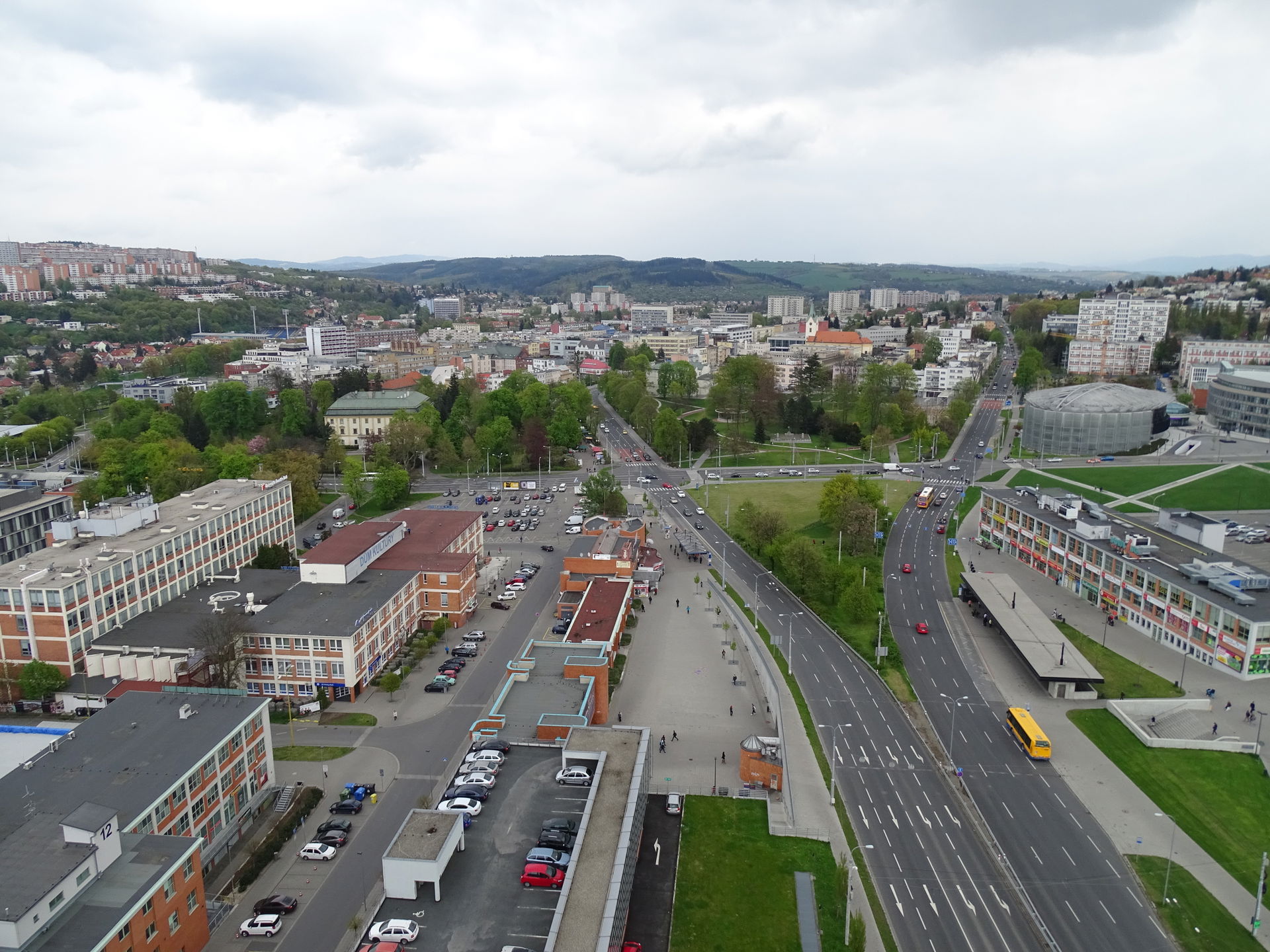Zlín, Czechia. A view form the Baťa's Skyscraper.