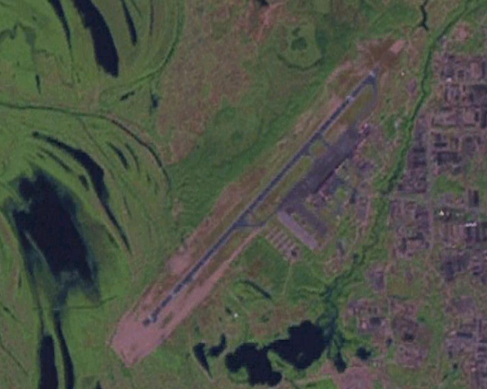 Nizhnevartovsk airfield, former Soviet Union.  Image from NASA …