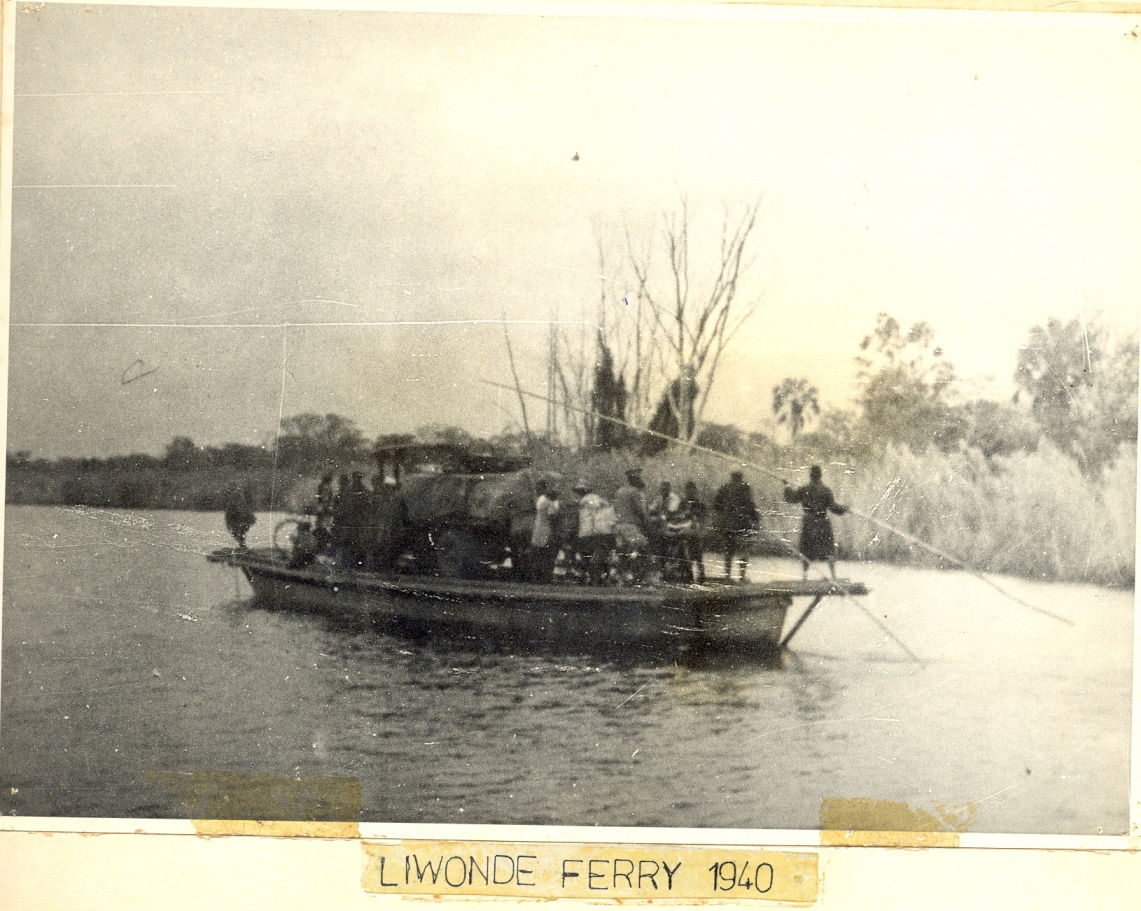Liwonde ferry across Shire River, 1940