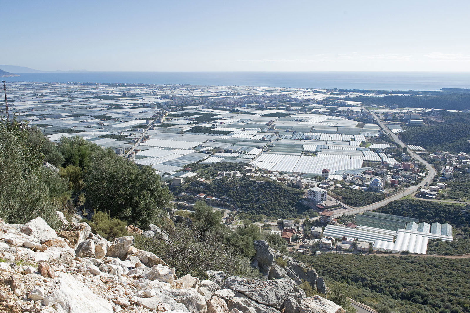 Demre town from hill in its back