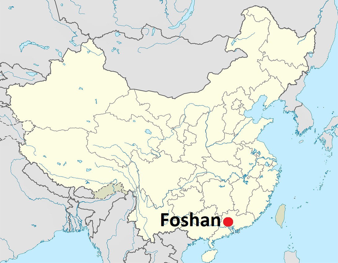 Location MAP Foshan City in Guangdong Province, China. Based on…
