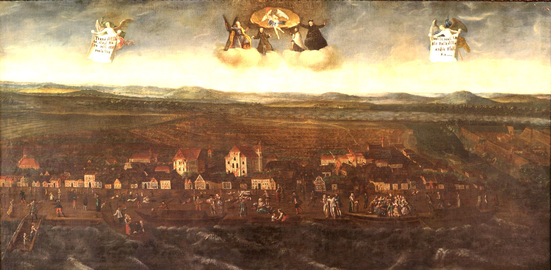 Plague Epidemic in Komárno by Anonymous, repainted by Karl Frie…