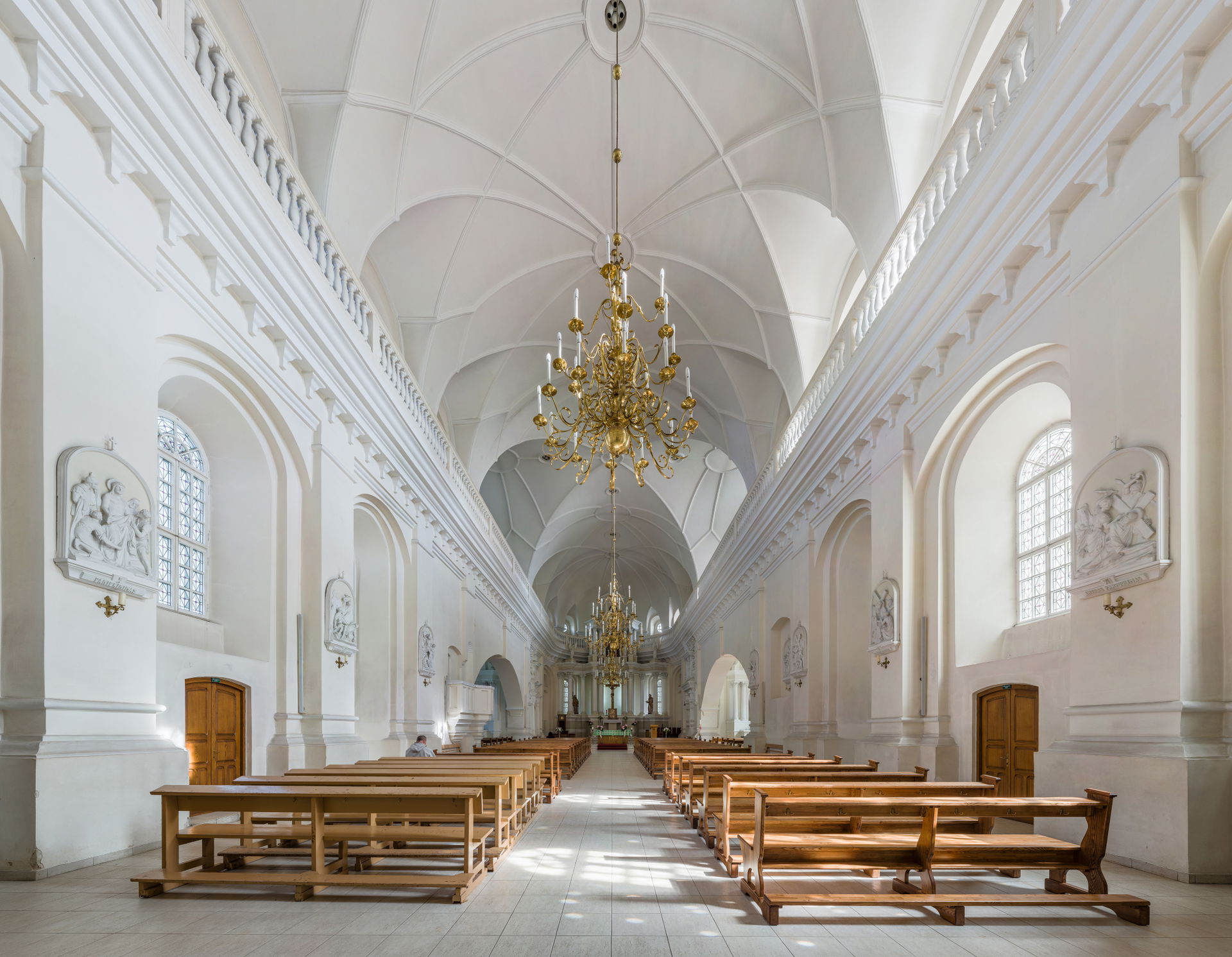 The interior of Šiauliai Cathedral looking east in Šiauliai, Li…