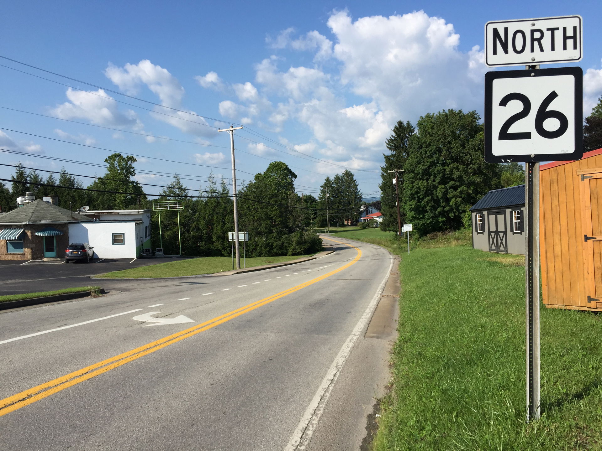 View north along West Virginia State Route 26 (Albright Road) a…