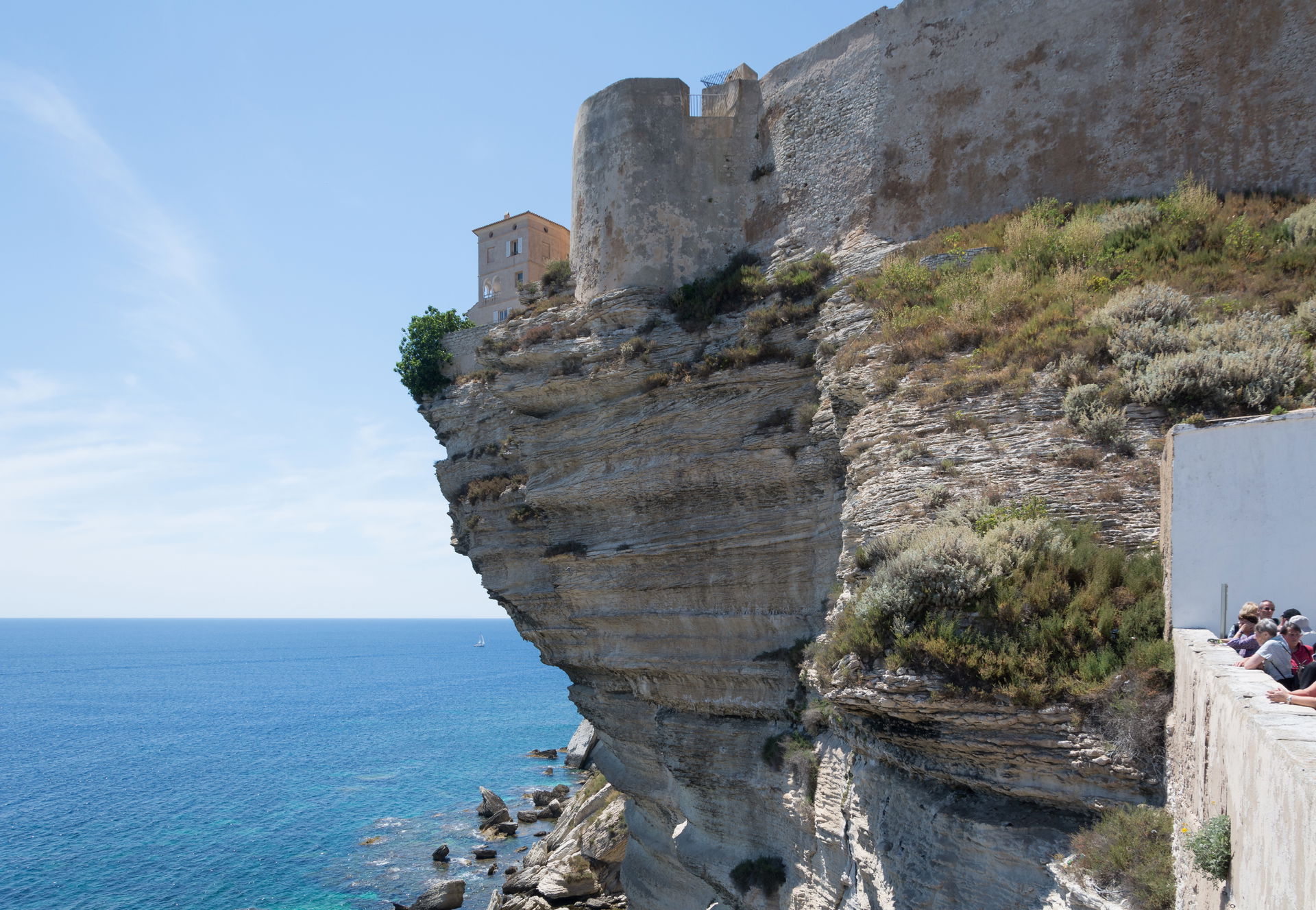 Some houses of Bonifacio (Corsica) are very close to the sea.