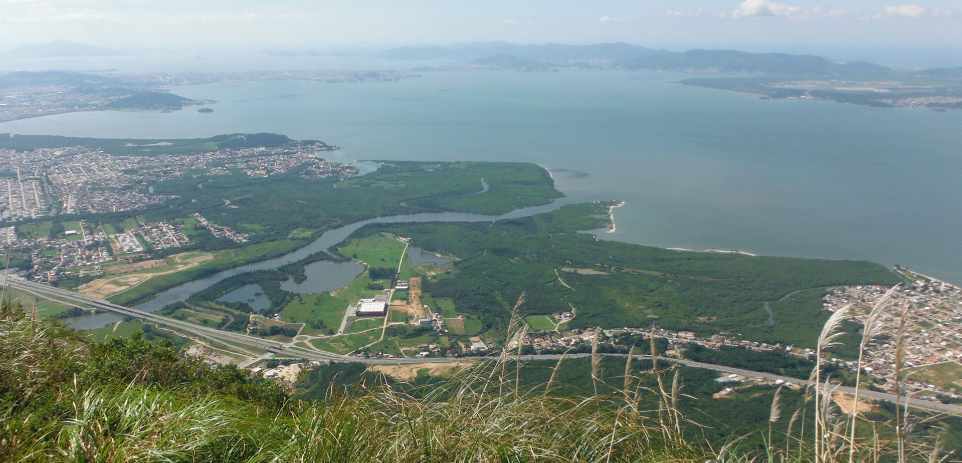 Cubatão do Sul river mouth, located on Palhoça, southern Brazil