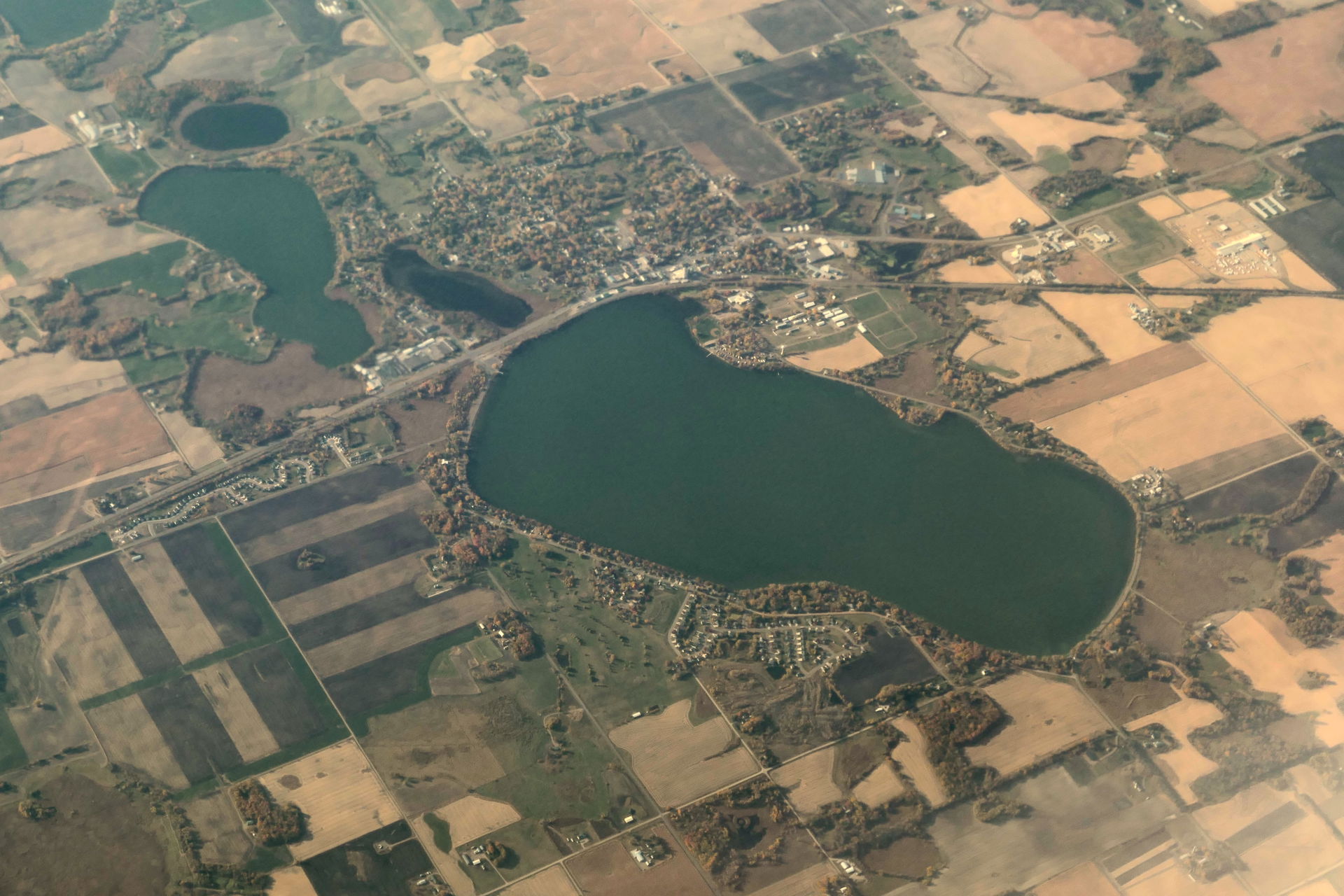 A lake and adjoining town in Wright County, Minnesota.