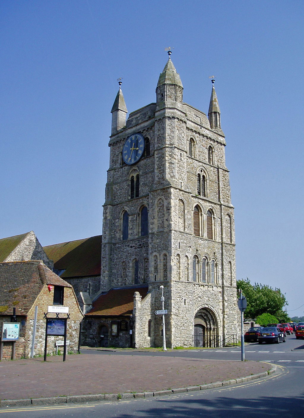 The church tower of the St Nicholas Church in New Romney, Kent,…