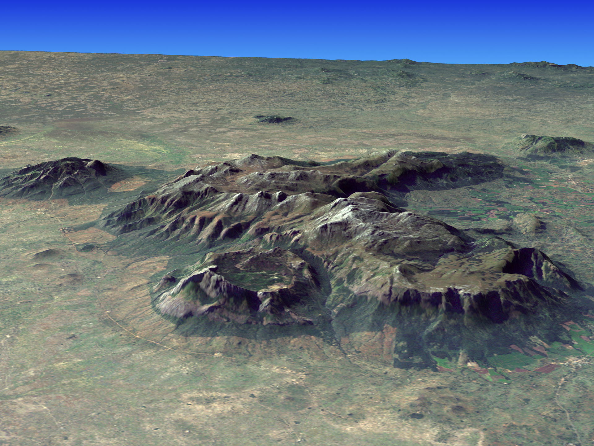 Composite image of w:Mount Mulanje, Malawi. The image was creat…