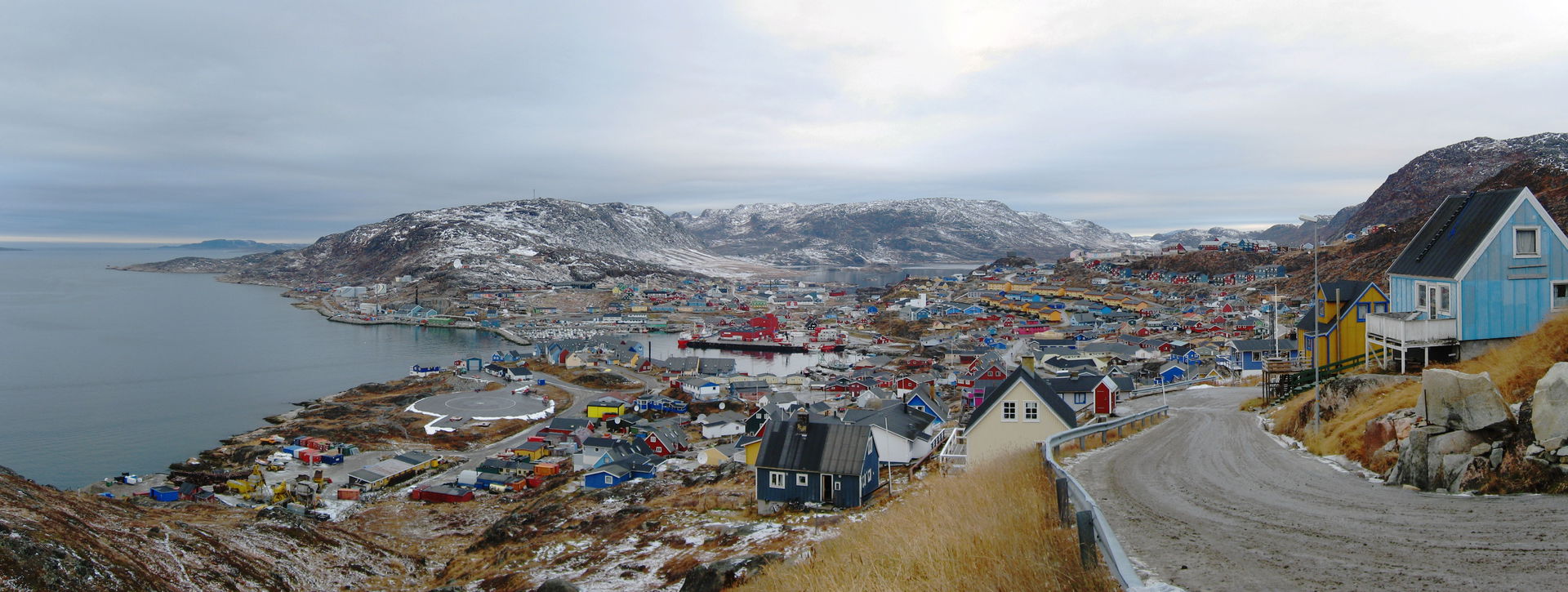 Qaqortoq, Greenland. Stitch of three photos taken with a Canon …