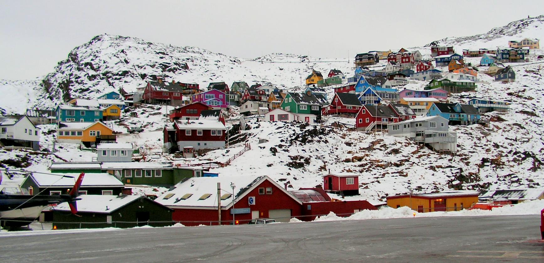 The town of Qaqortoq (Julianehåb), Greenland. Taken December 20…