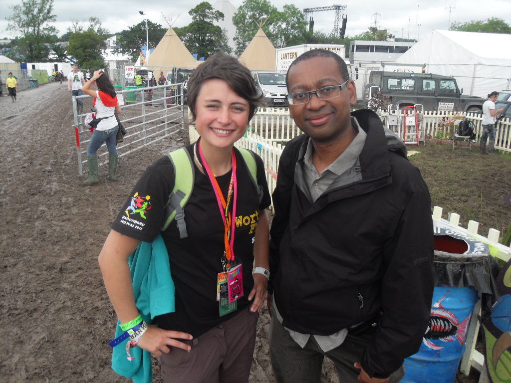Worthy FM presenter Michelle and Lizo Mzimba at the 2011 Glasto…