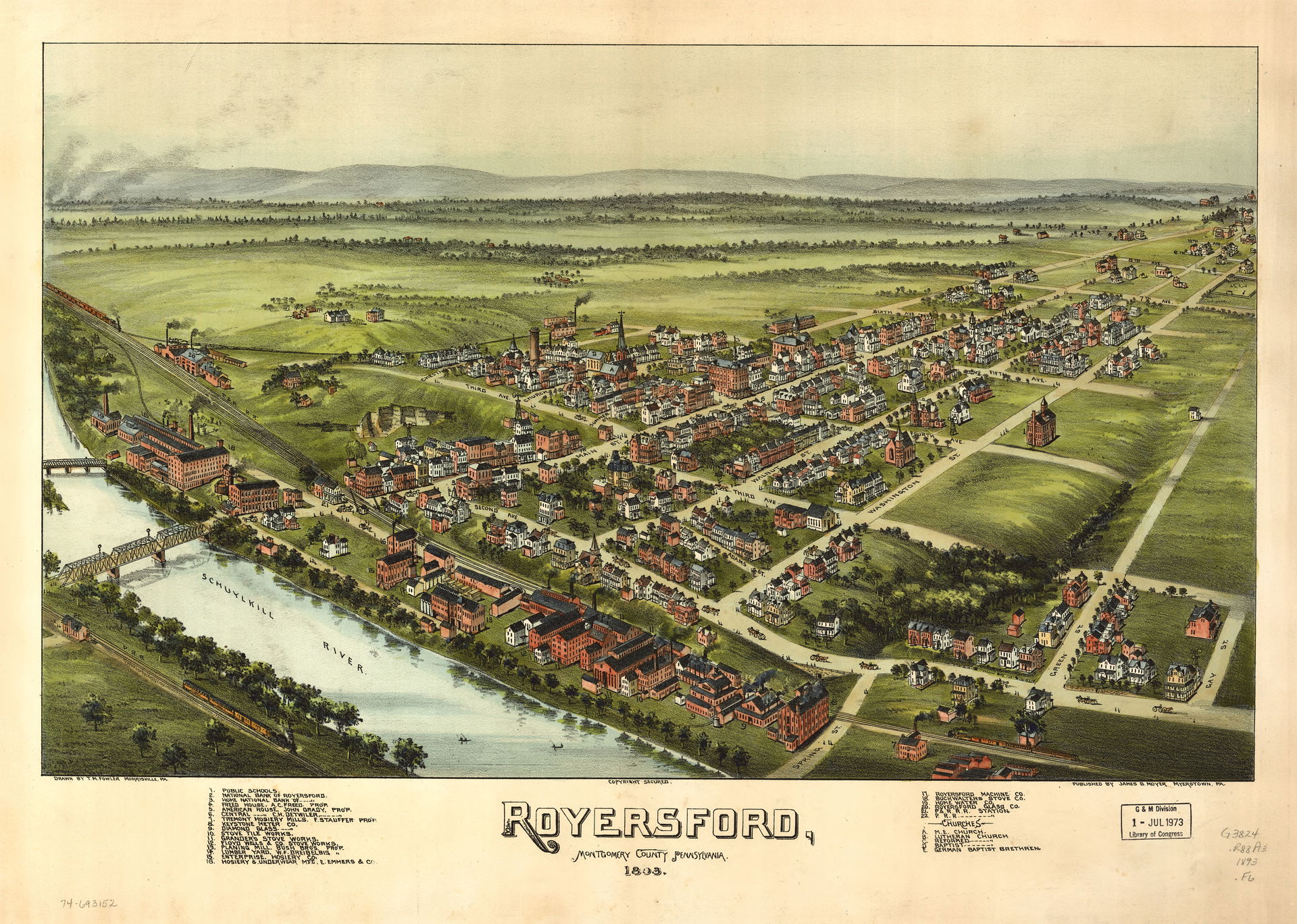 Perspective map not drawn to scale. Bird's-eye view. LC Panoram…
