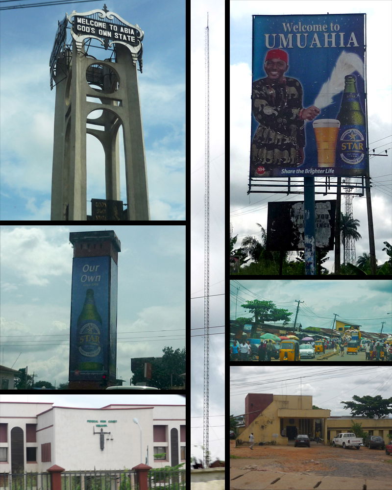 Umuahia montage. Top left: Abia tower. Mid Left: Umuahia Clock …