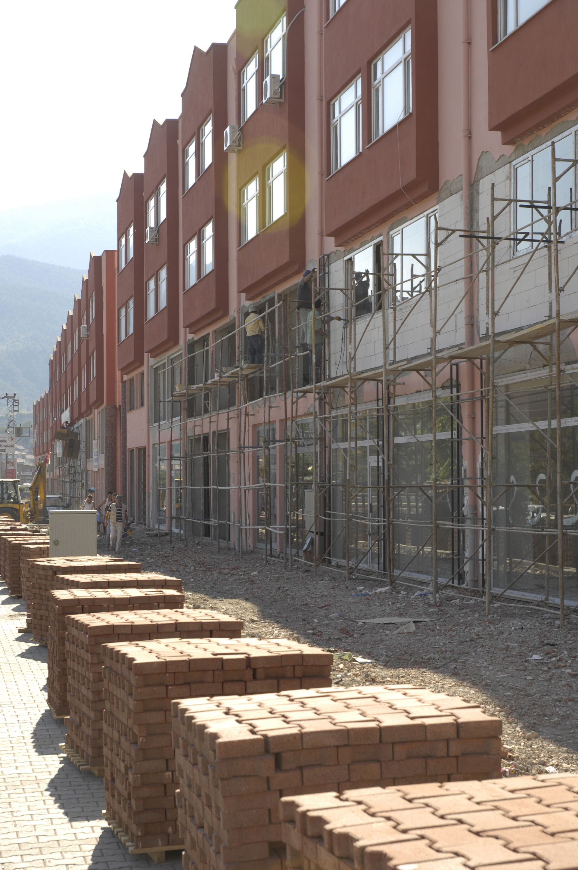 New houses being built, somewhere in town.
