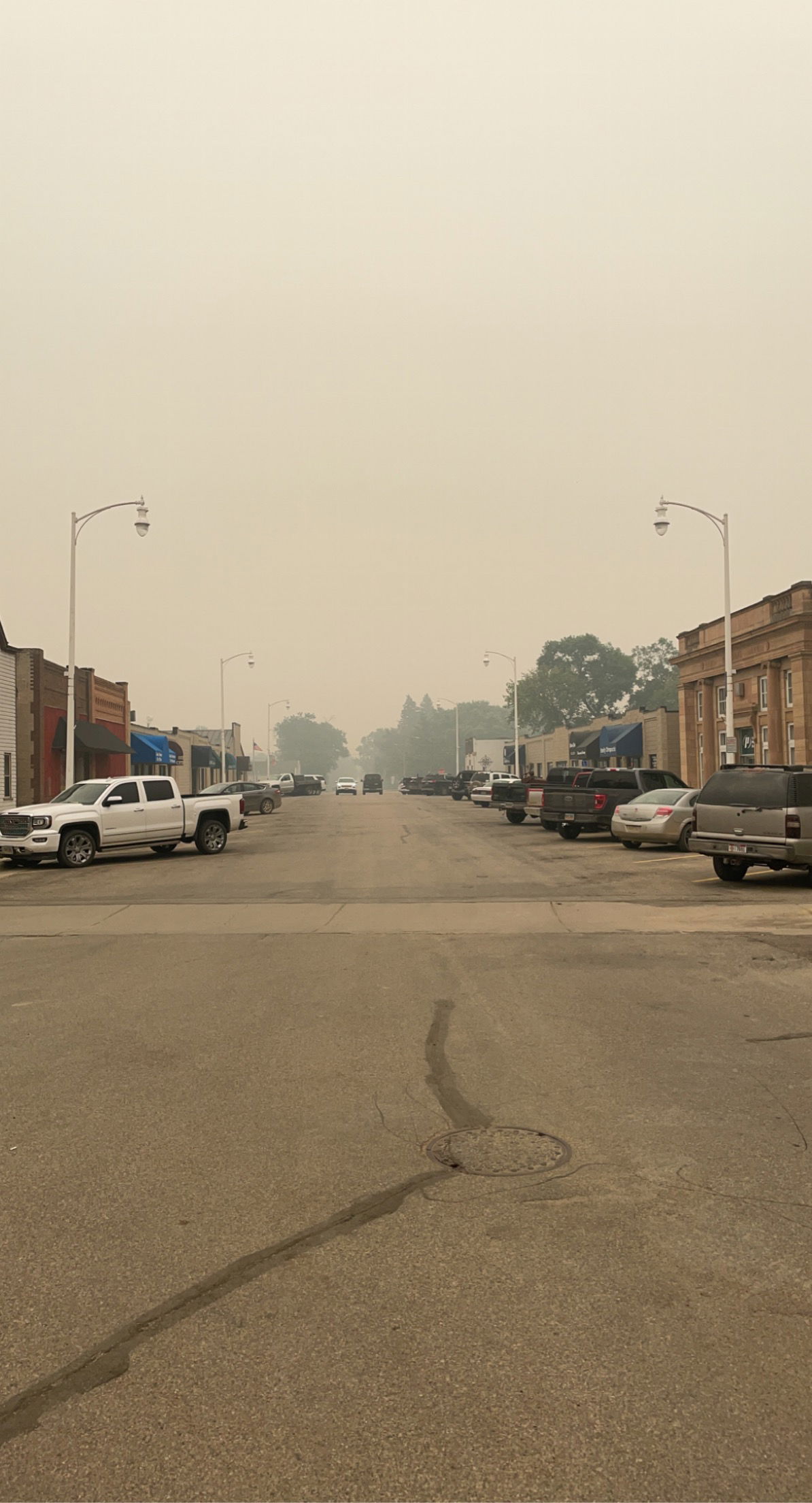 Main Ave in Lake Norden hazy from the July 2021 Lake Winnipeg f…