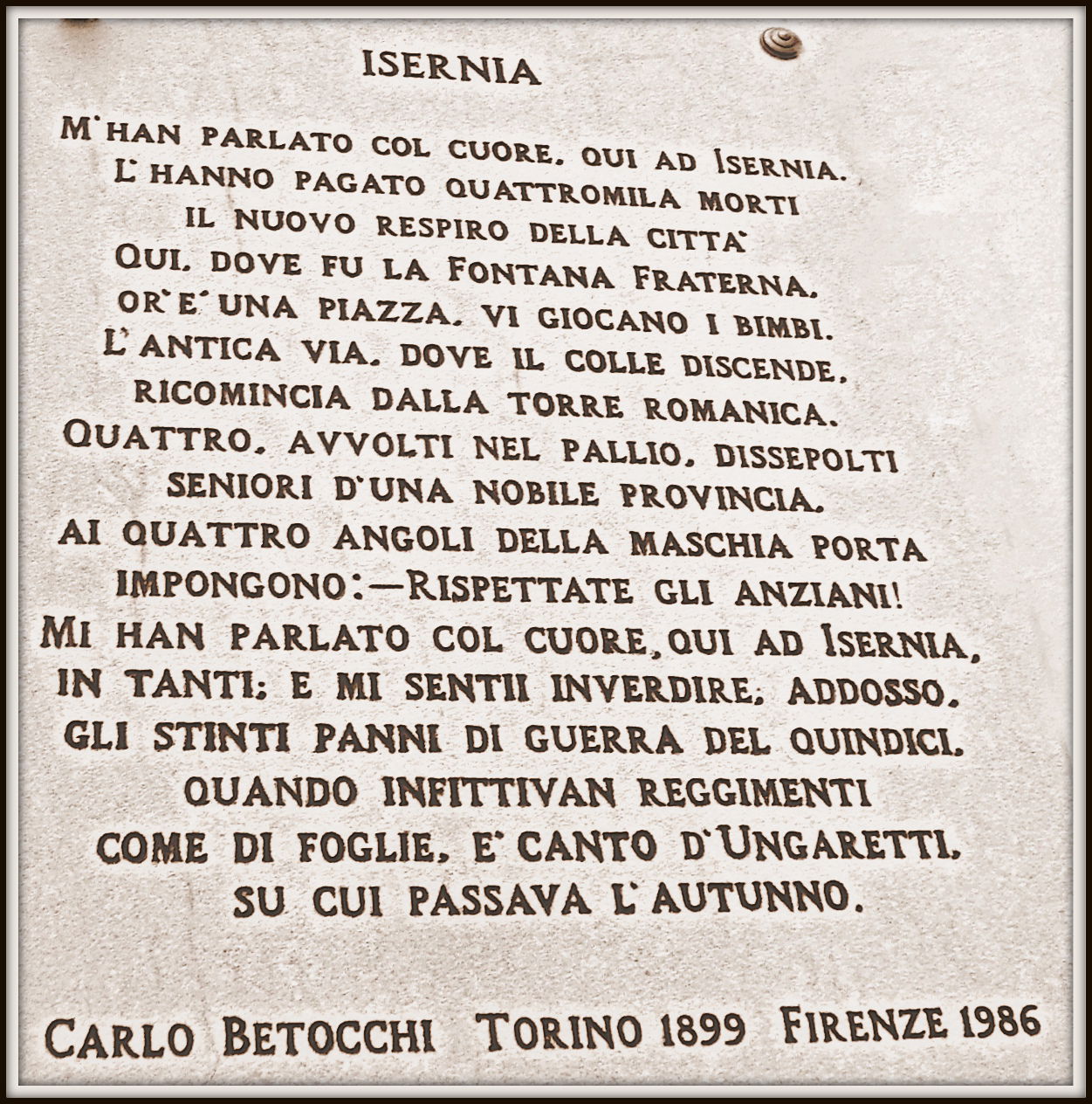 Poesia di Carlo Betocchi su Isernia