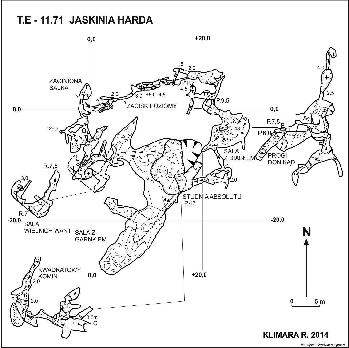 Jaskinia Harda plan