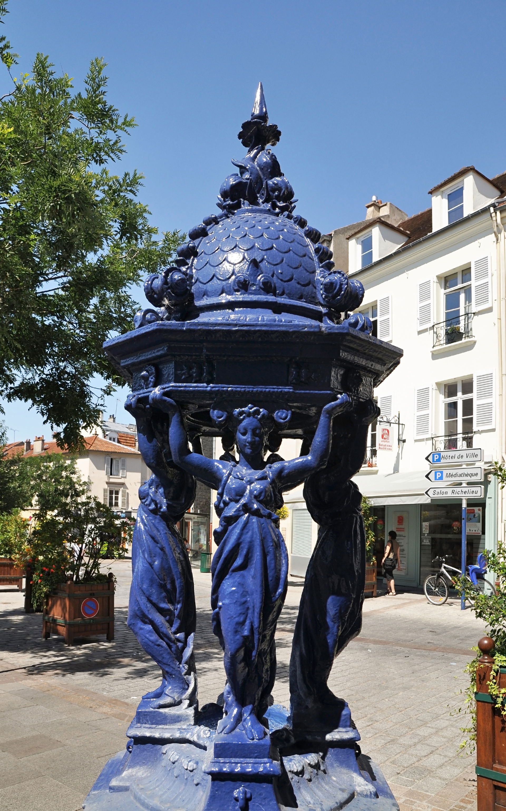 Cariatides of the Wallace Fountain at Rueil-Malmaison in Hauts-…