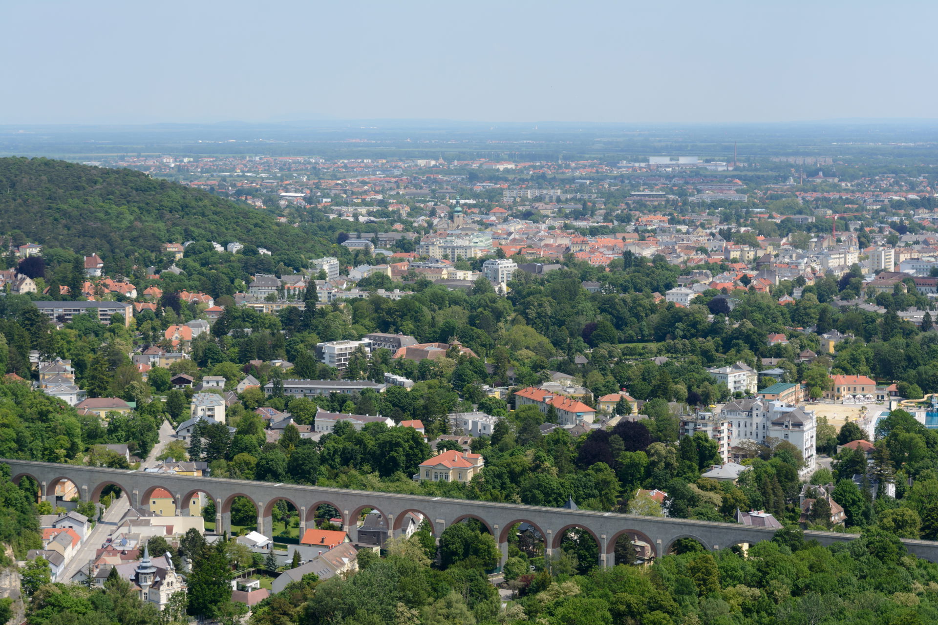 Baden bei Wien, Lower Austria. In the foreground the aqueduct o…
