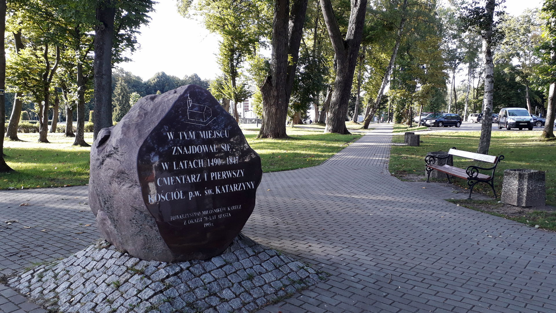 A memorial stone in Kartuzy, Poland