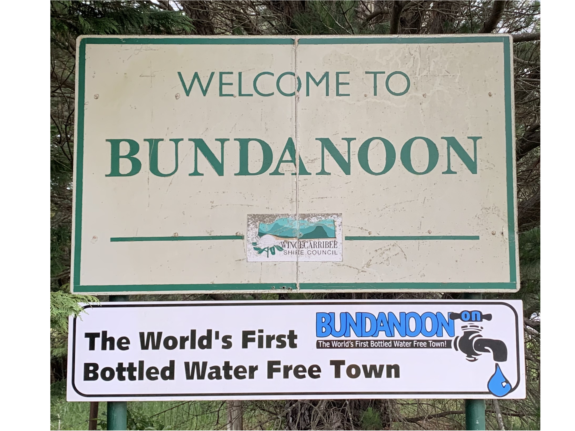 Welcome sign when entering Bundanoon
