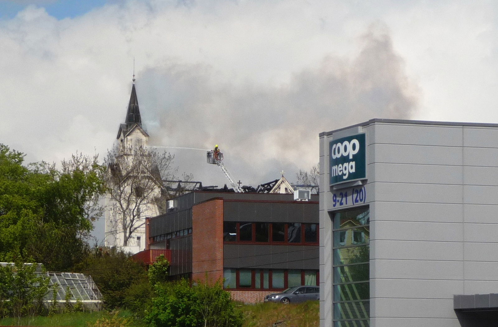 Kopervik Church destroyed by fire, 28.05.2010