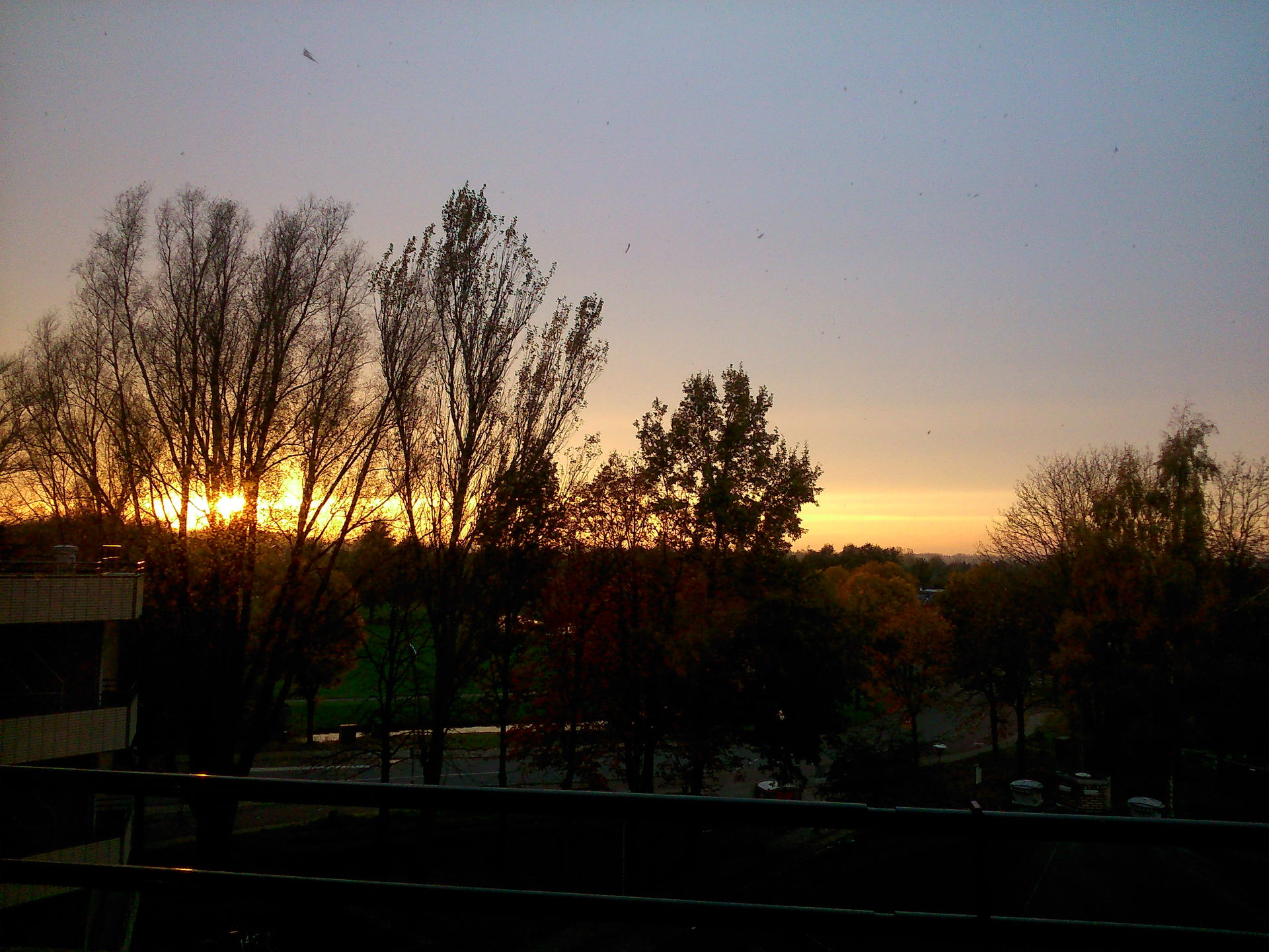 View of the sunset from the Dijkgraaf dorm in Wageningen, The N…