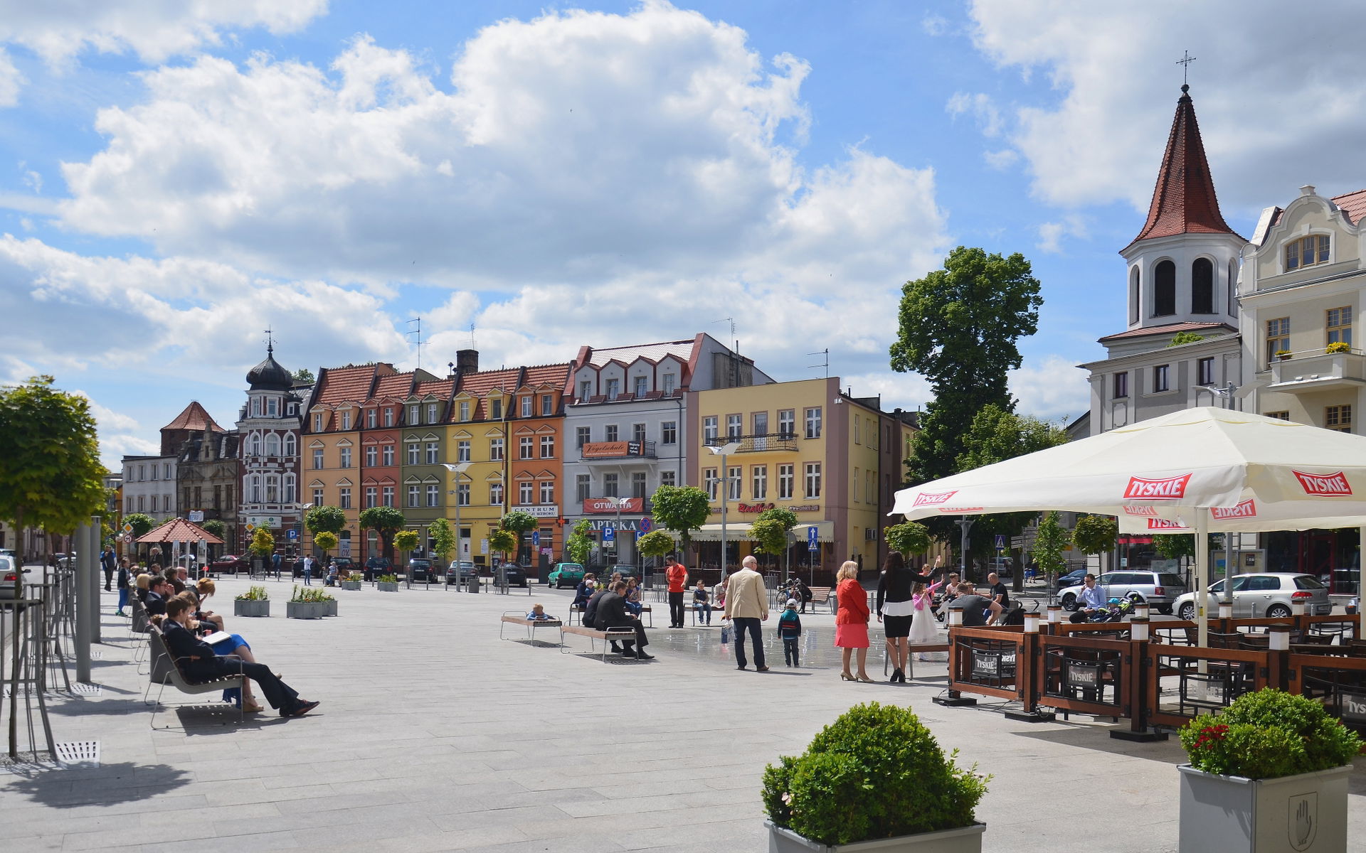 Market square (Duży Rynek) in Brodnica, western frontage