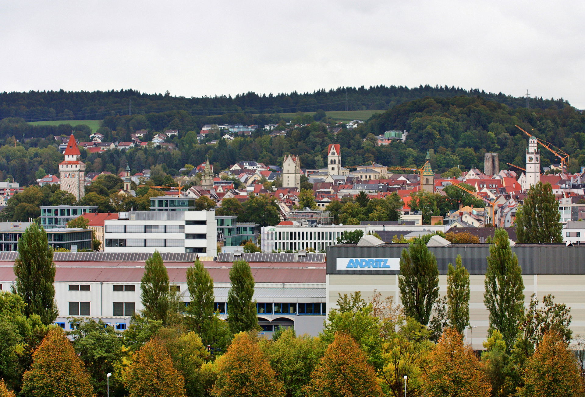 View from the west (Sennerbad) to the city of Ravensburg