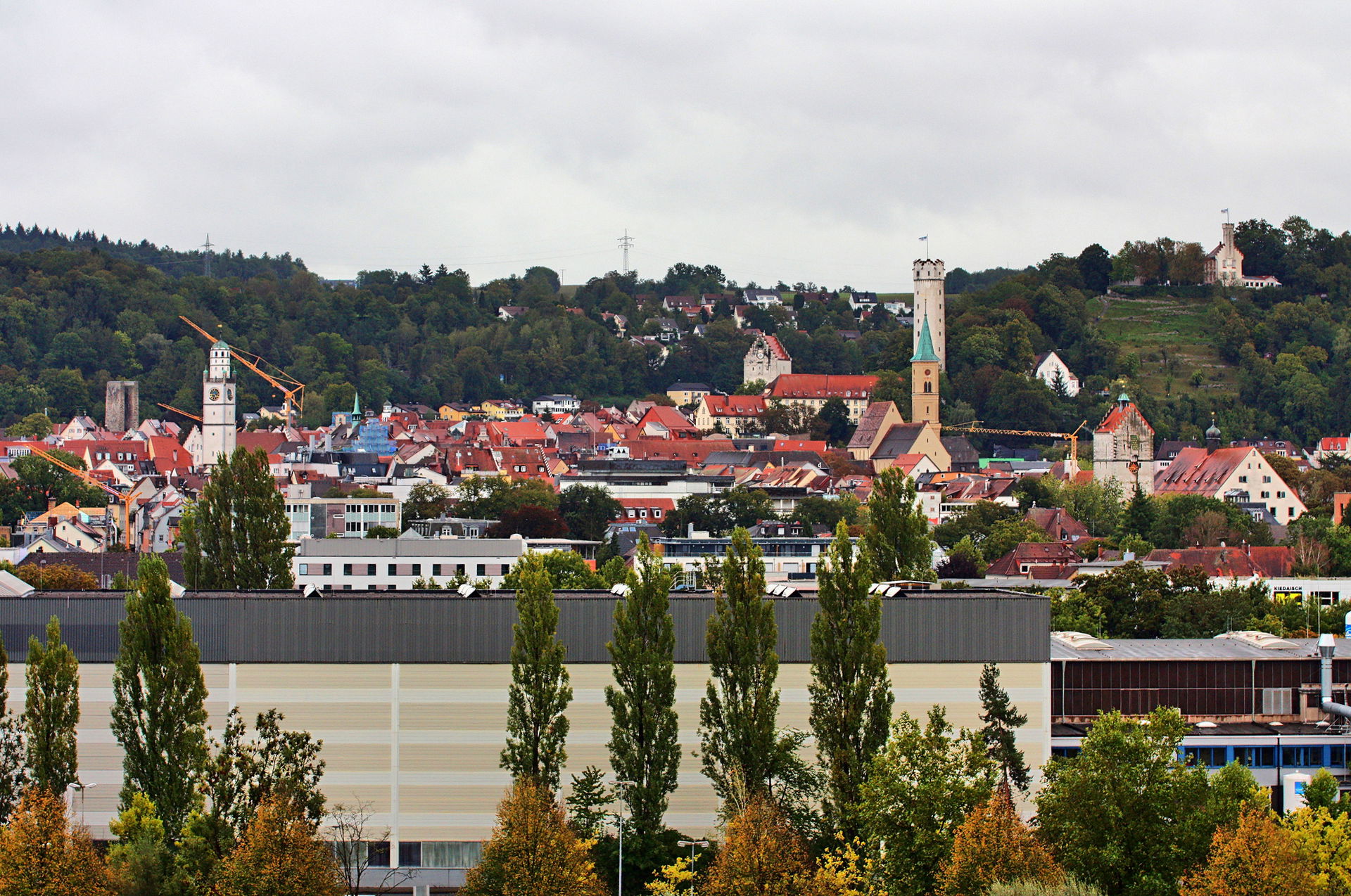 View from the west (Sennerbad) to the city of Ravensburg