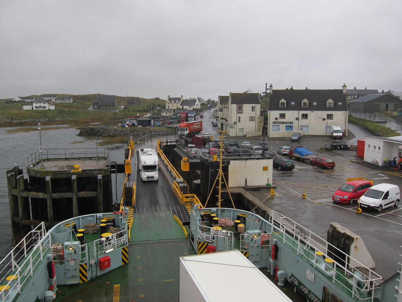 Campervan embarking at Lochboisdale