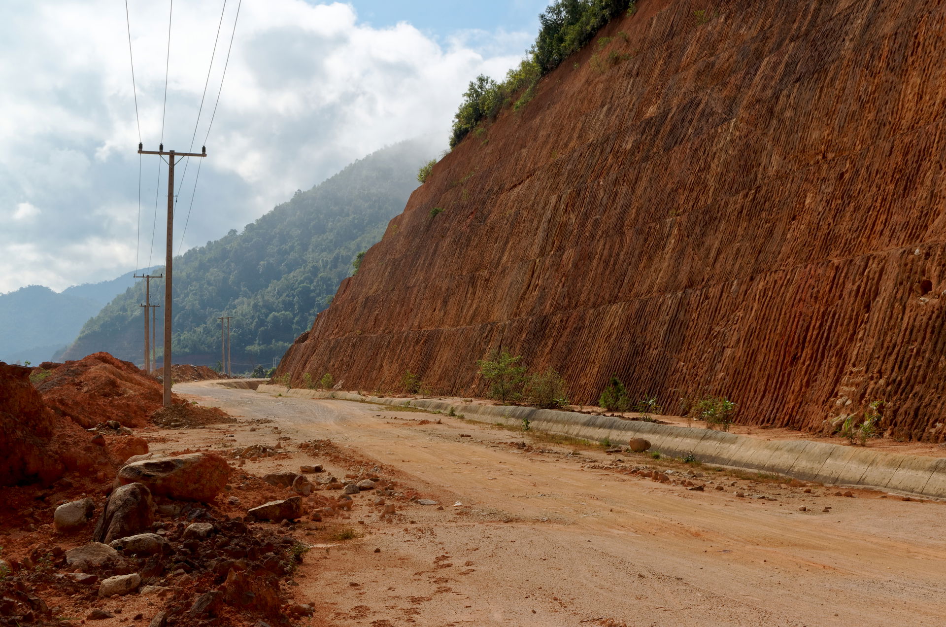 New road close to the former Ted Lang Waterfalls in Xiangkhouan…