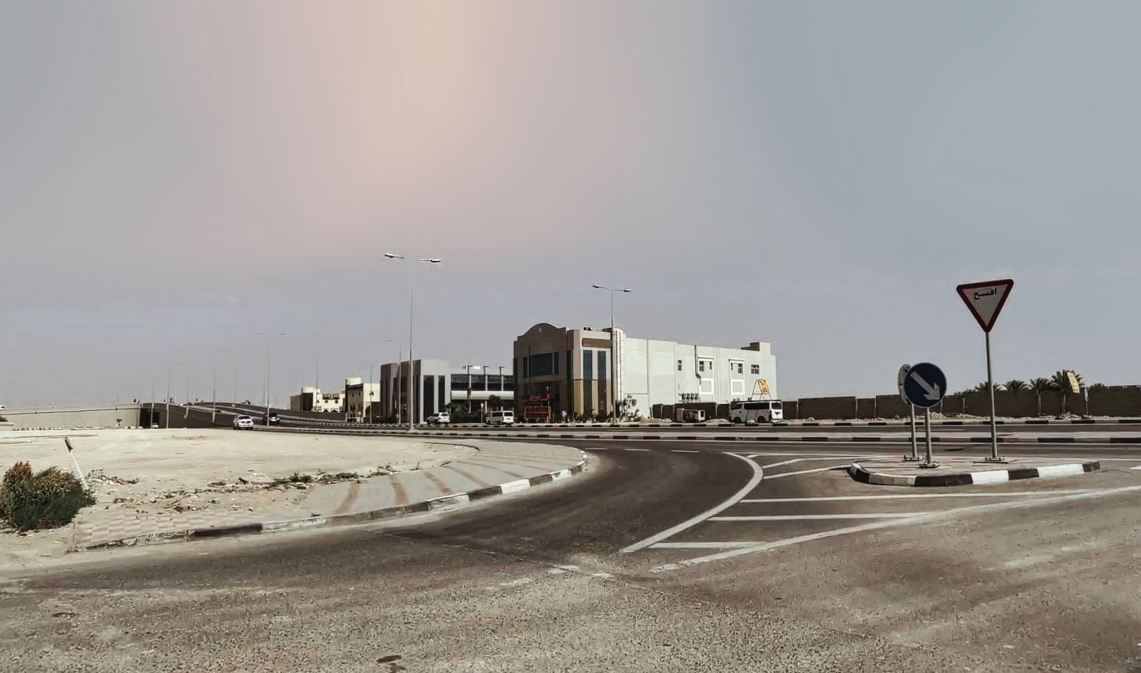 View of Umm Salal Mohammed Road. Umm Salal Municipality, Qatar.