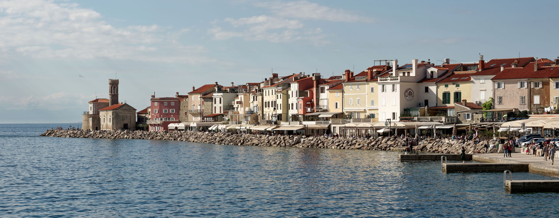 Cape Madona with Piran Round Tower on the left - view from Pira…