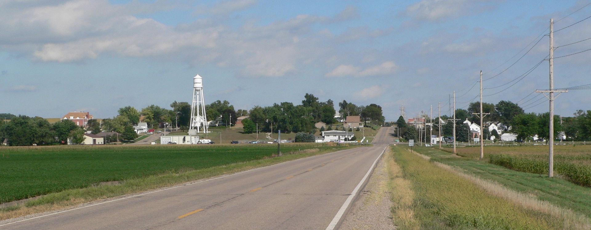 Lindsay, Nebraska; seen from the west, along Nebraska Highway 9…