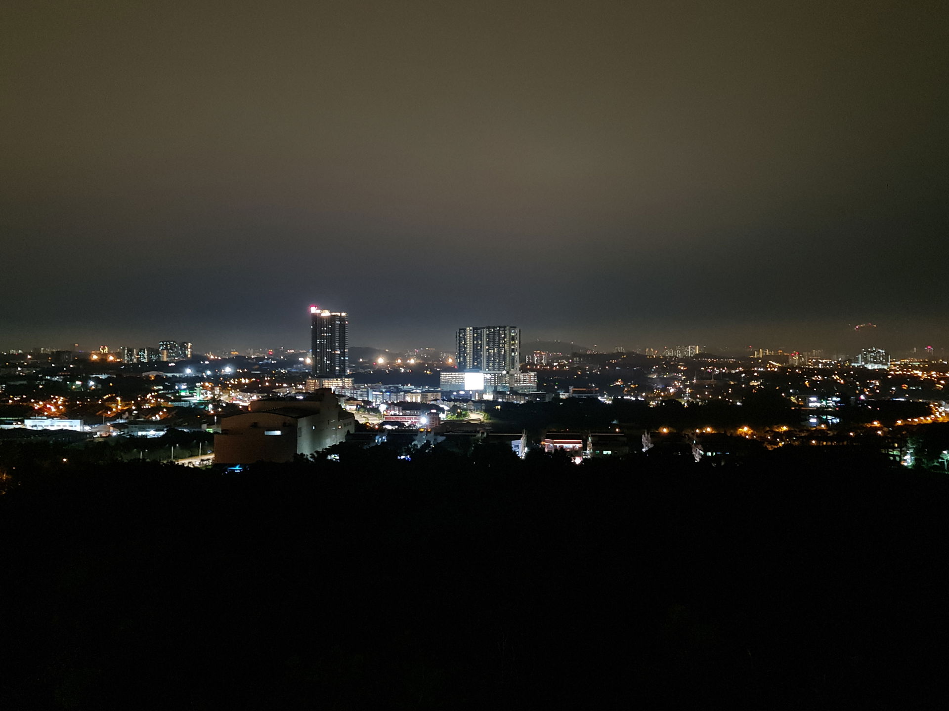 Night time at Bangi, Selangor shot from hotel. The two most hig…