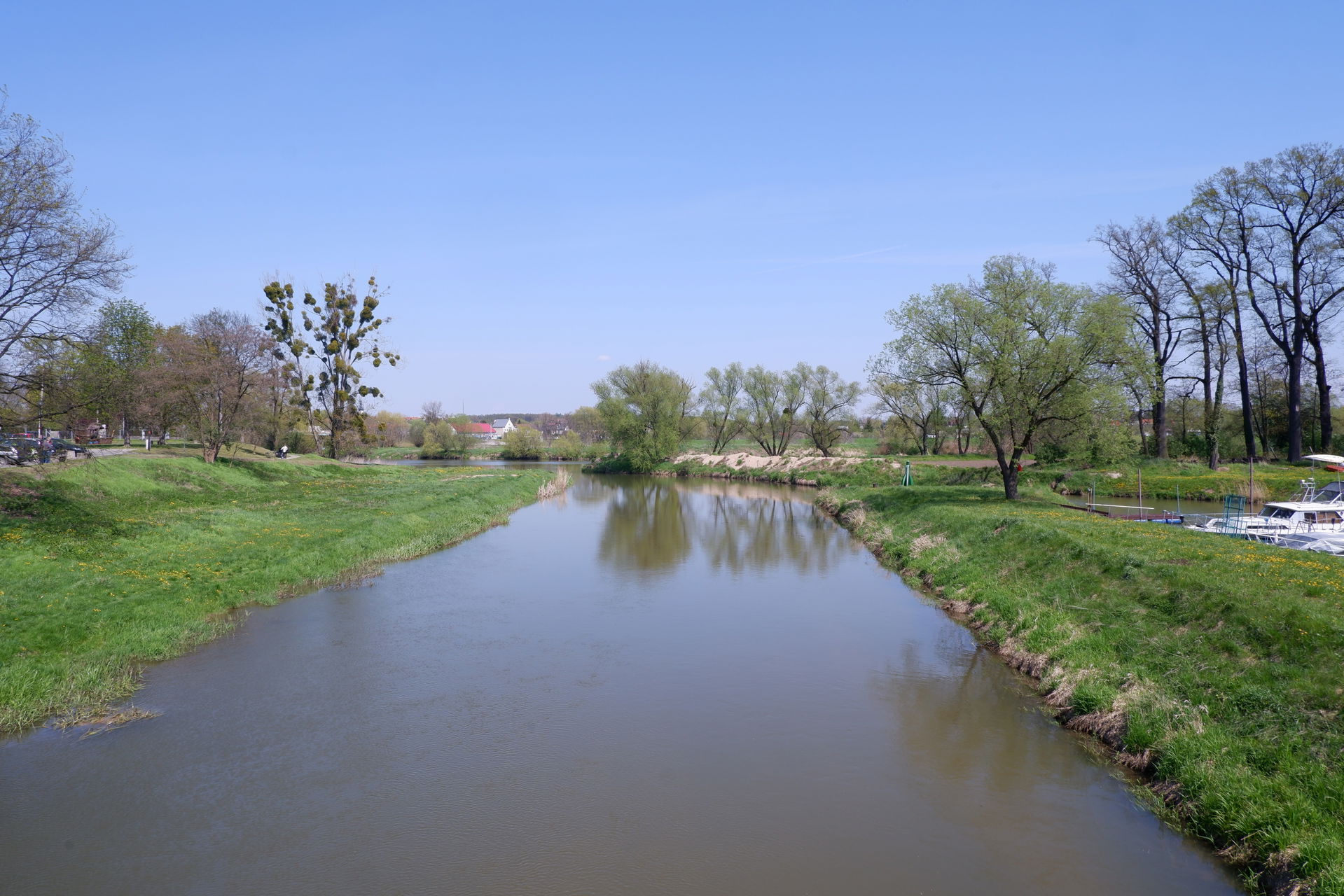 Osobłoga River in Krapkowice, Poland