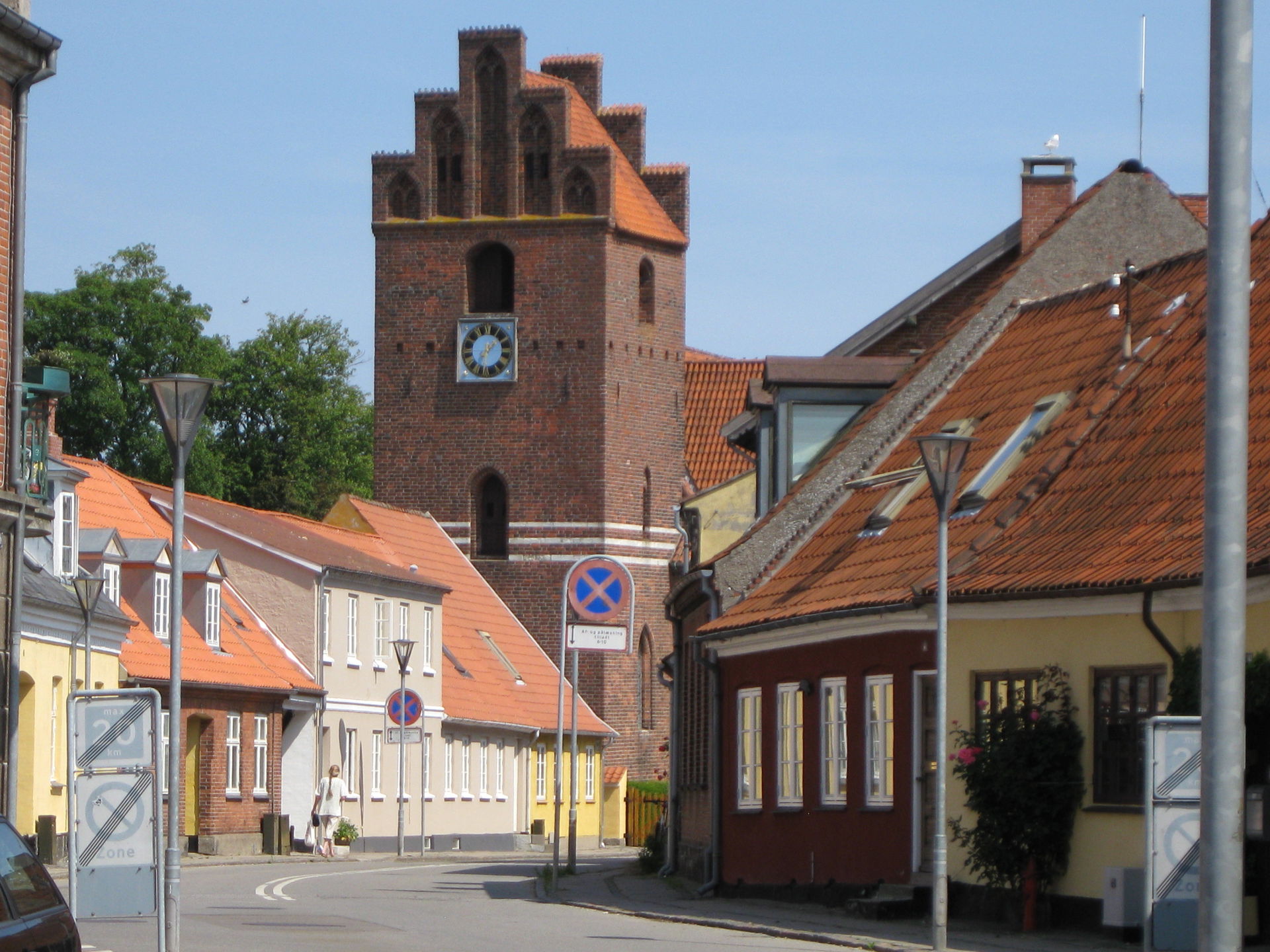 View (from west) at the church "Præstø Kirke" in the small town…