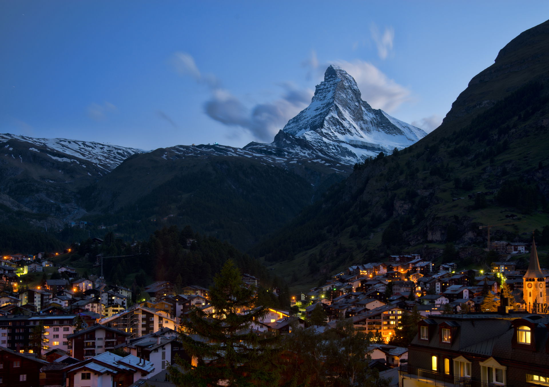 zermatt switzerland matterhorn night 2012