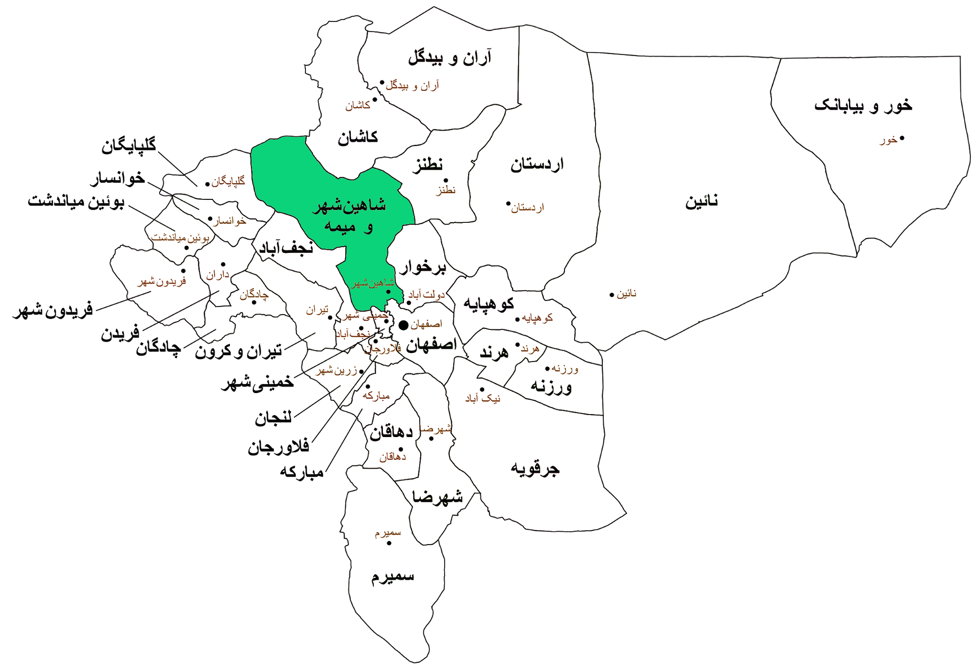 Shahin shahr map