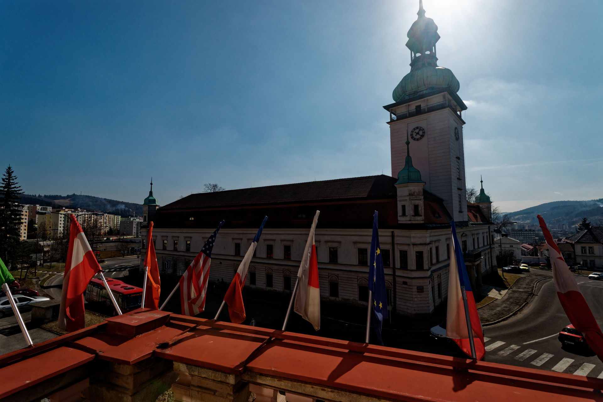 Vsetín - Horní náměstí - Nová radnice - View from balcony on Vs…