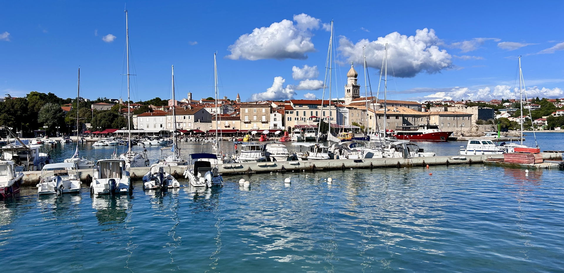 The town of Krk seen from the seafront, Krk island, Croatia