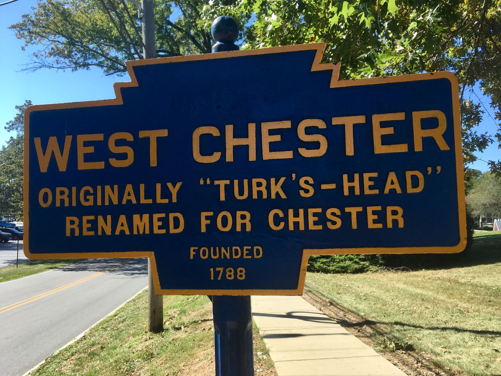 Keystone Marker for West Chester, Pennsylvania, located on west…